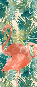 Настенная Wide&Style Tropical Flamingo D+ 120x280